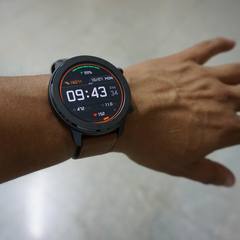 GPS hiking watch on a wrist