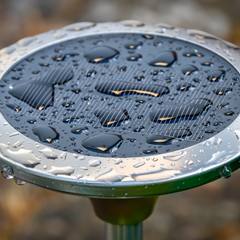 Portable solar panel in the rain